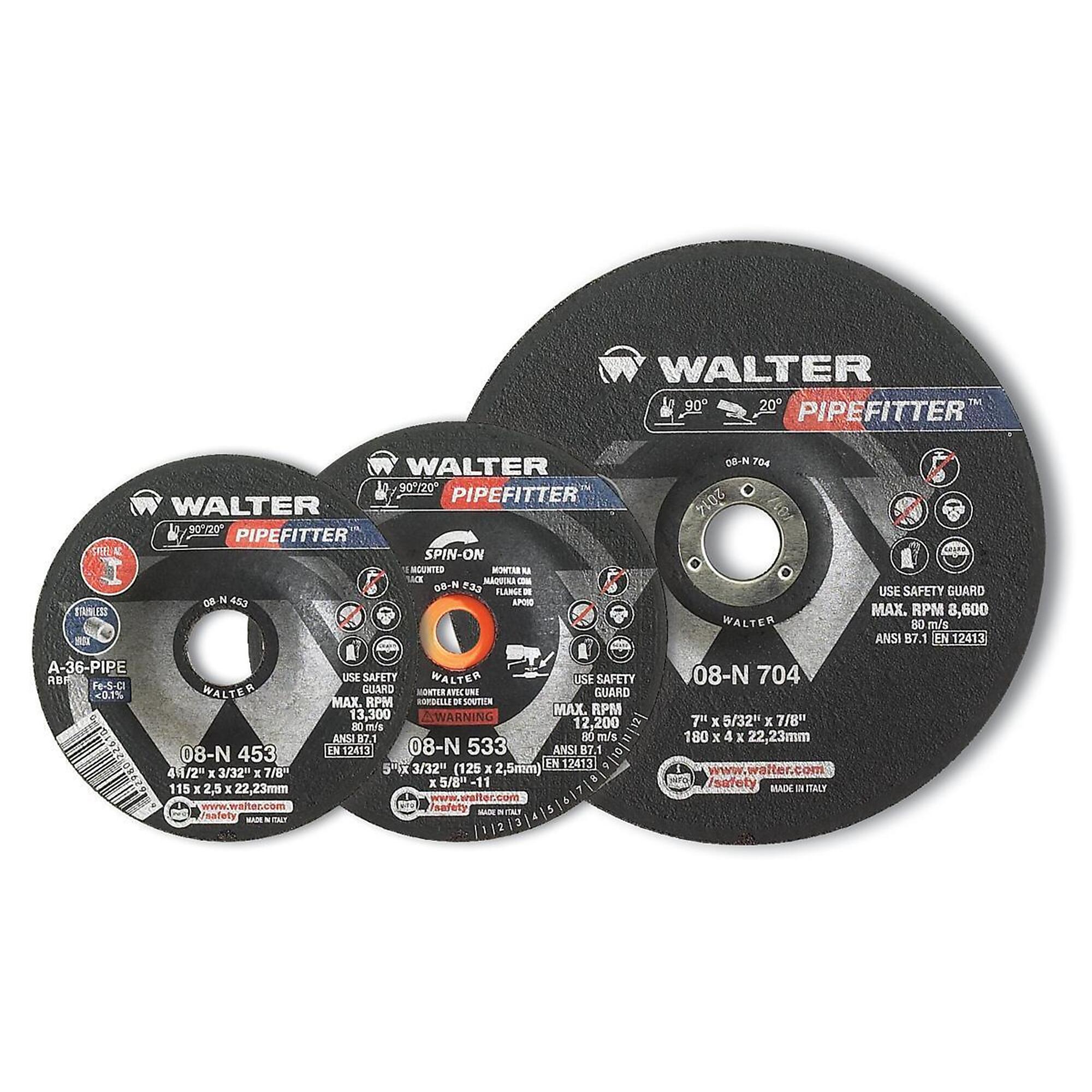 Walter 9in. x 5/32in. x 5/8-11 Angle Grinder Grinding Wheels — A20, Pipefitter, 10 Pcs, Model# 08N909